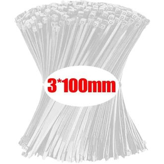 OEM Fascette Per Cavi, Design Autobloccante, Applicazioni Versatili, Bianche (3x100mm)-b, 1000 Pezzi