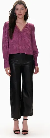Rebecca Taylor Audrey Jacquard Blouse in Plum at Nordstrom, Size X-Small