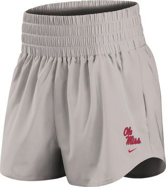 Nike Ole Miss Primary Logo One Nike Womens Dri-FIT College Shorts in Grey | IM0069-014