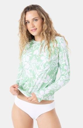 Roxy Oceanside Sea Skippin Long Sleeve Cover-Up Shirt in Seafoam at Nordstrom Rack, Size X-Small