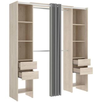Dmora Guardaroba grande Olaf, Mobile camera da letto, Cabina armadio portabiti, Armadio appendiabiti, 180x50 h205 cm, Rovere - Dmora