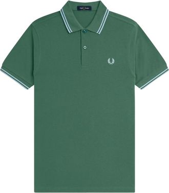 Fred Perry Tops, Heren, Groen, XL, Z59 Twin Tipped Shirt