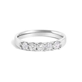 House of Brilliance 14K Gold 1/2 Ctw Diamond 5 Stone Band Ring in White Gold at Nordstrom, Size 6.5