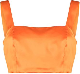 Woera square-neck bustier top - women - Silk - S - Orange