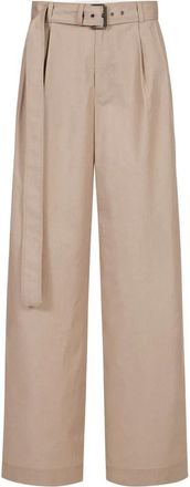 Iceberg Rechtgesneden broek - Dames - Wijde Broeken - Beige - XS - Leer - Broeken