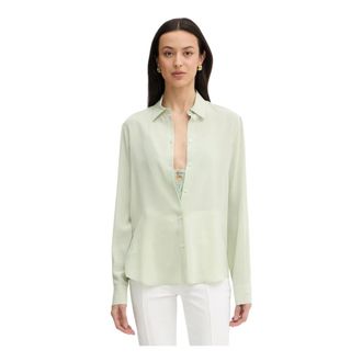 Pinko Pinko, Dames, Blouses & Shirts, Groen, Maat: XS Zijde