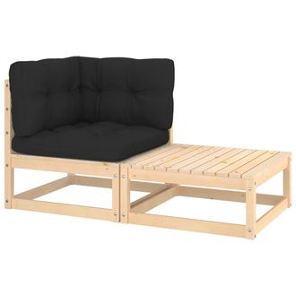 vidaXL Muebles De Jard&iacute;n 2 Piezas Con Cojines Madera Maciza De Pino Vidaxl