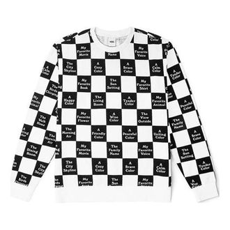 Vans (WMNS) Vans Checkerboard 21 Boyfriend Crew Sweatshirt Black White VN0A5LJJ705