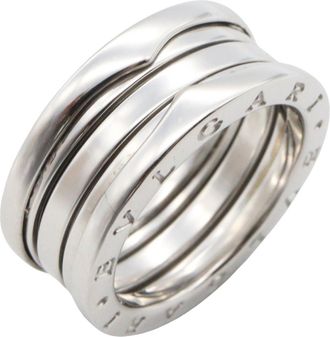 Bulgari Silver White Gold (18K) Band Ring (Pre-Owned)