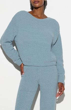 Spiritual Gangster Blaire Chenille Sweater in Ocean Fog at Nordstrom, Size X-Large
