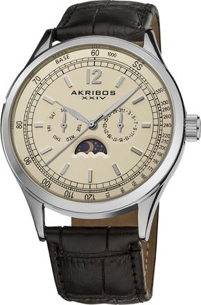 Akribos XXIV Akribos Xxiv Mens Leather Watch