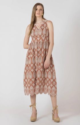 Dex Clothing Desert Bloom Dress In Sand/beige