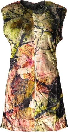 Desigual Vestido Corto Estampado - Dresses - Mujer - Verde - XS