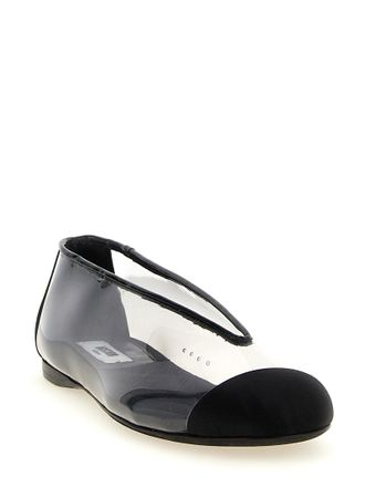 Moschino Womens Black Pvc Ballet Flats