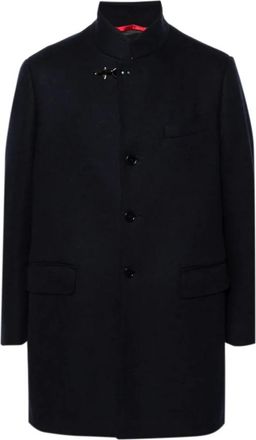 Fay Single-Breasted Jas - Heren - Mantel - Blauw - XL - Wol - Jassen
