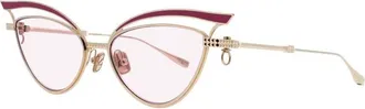 Valentino Ladies Pink Rectangular Sunglasses VGLASSLINERVLS118D55CA