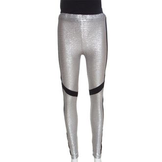 Just Cavalli Metallic Patched Stretch Knit Leggings