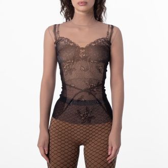 Balenciaga Womens Trompe LOeil Lingerie Top, Size Medium