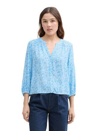 Tom Tailor Denim Klassische Bluse TOM TAILOR DENIM, Damen, Gr. XXL (44), small flower print, Obermaterial: 100% Viskose, bedruckt, loose fit taillenbedeckt, Rundhals, 