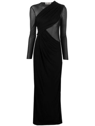 Saint Laurent Gedrapeerde avondjurk - Zwart