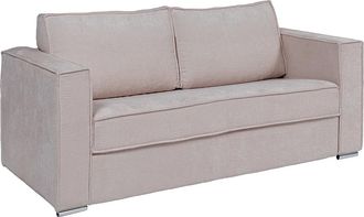 Vente-Unique Vente-unique - Divano Letto 3 Posti A Ribalta Posto Letto 140 Cm Materasso 14 Cm In Tessuto Testurizzato Tortora - Loreto