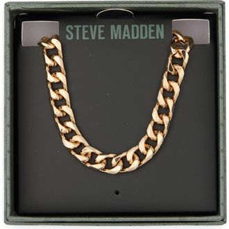 Steve Madden Curb Chain Necklace in Shiny Gold at Nordstrom Rack
