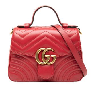 Gucci Pre-owned Gucci Mini GG Marmont Matelasse Leather Top Handle Bag Ladies 38MFE37LMJEM7B56