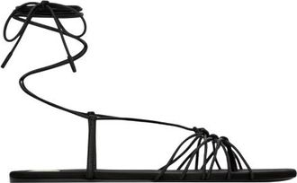 Saint Laurent Womens Black Leather Flat Shoes - Size EU 36