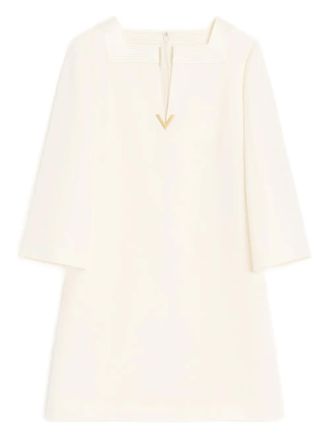 Valentino Garavani Vlogo-detail mini dress - Neutrals