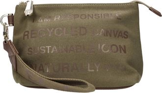 V&deg; 73 Beautycase van stof en imitatieleer - Dames - Clutches - Groen - ONE Size - Leer - Tassen