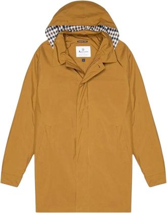 Aquascutum Mens Active Packable Trench Rust Orange Jacket - Size Large