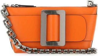 Boyy Orange Leather Buckle Shoulder Bag Puffinsbill Borse A Tracolla