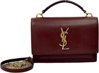 Saint Laurent Pre-owned Sunset Leather 2way Bag - Dames - Vintage Handtas - Rood - ONE Size - Leer - Vintage