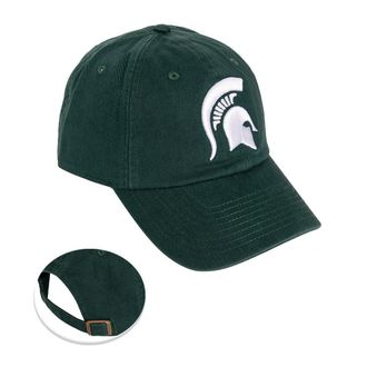 Desert Cactus Michigan State University Baseball Hat Spartans MSU Brimmed Embroirderd Hats Cap Adjustable Cloth Strap Adult (Style B1) Green, Green, One size