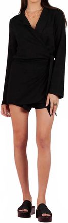 Lucca Couture Nina Faux Wrap Romper In Black