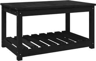 vidaXL Mesa de jardín madera maciza pino negro 82,5x50,5x45 cm Vidaxl