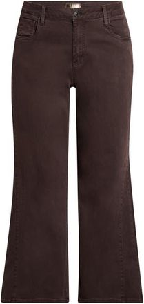 Kut from the Kloth Meg High Waist Wide Leg Jeans in Chocolate at Nordstrom, Size 16W