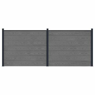 vidaXL Panel De Valla 2 Pcs Wpc Y Aluminio Gris Vidaxl