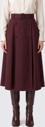 Burberry Gonna midi A-line in cotone a vita alta con cintura regolabile