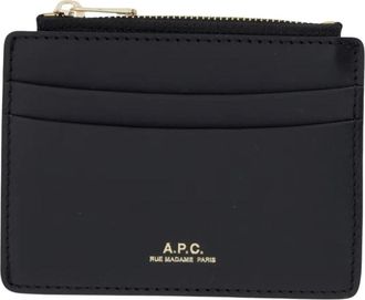 A.P.C. Porte-carte Paris - Dames - Portefeuilles - Zwart - ONE Size - Katoen - Accessoires