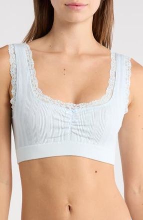 Florence By Mills Ruched Longline Bralette in Delicate Blue at Nordstrom Rack, Size X-Small
