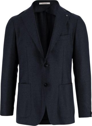 Tagliatore Wol en kasjmier jas - Heren - Blazers - Blauw - L - Wol - Jassen