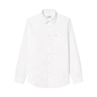Lacoste Witte Katoenen Overhemd Slim Fit - Heren - Zakelijke Overhemden - Wit - S - Katoen - Overhemden
