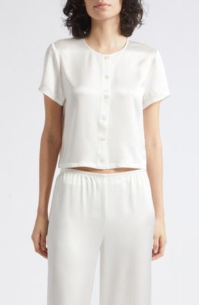 Leset Barb Short Sleeve Top in Optic White at Nordstrom, Size X-Small