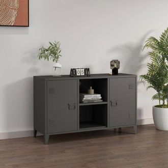 Dmora Credenza Friddi, Buffet da soggiorno, Madia da salotto, Dispensa da cucina, 120x40 h73 cm, Ardesia - Dmora