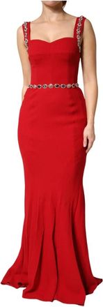 Dolce & Gabbana Mermaid Dress - Dames - Avondkleed - Rood - L - Leer - Kleedjes