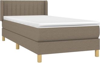 vidaXL Vidaxl - Cama Box Spring Con Colch&oacute;n Tela Gris Taupe 100x200 Cm