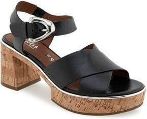 Aerosoles Zephyr Platform Sandal in 605 Black Brn Lthr at Nordstrom Rack, Size 6.5