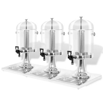 vidaXL Dispensador De Zumo Triple Acero Inoxidable 3 X 8 L Vidaxl