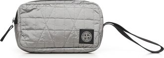 Stone Island Metallic Nylon Clutch With Logo
